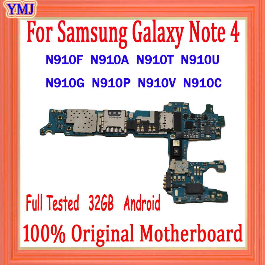 Официальная версия для материнской платы Samsung Note 4 N910F N910A N910U N910G N910P N910V 32 ГБ 100%