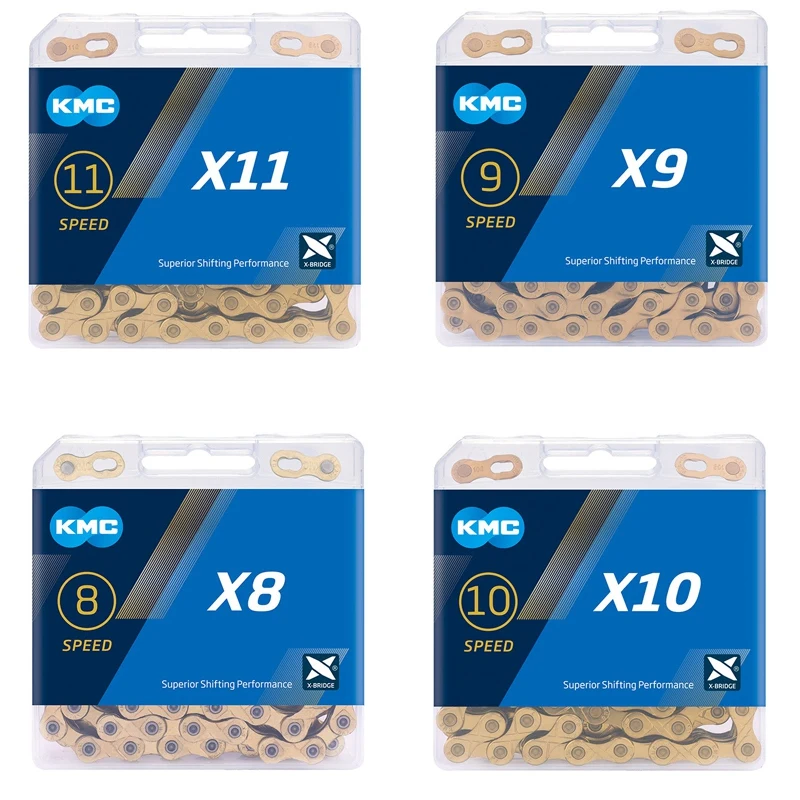 Золотая цепь KMC для горного и шоссейного велосипеда волшебные цепи