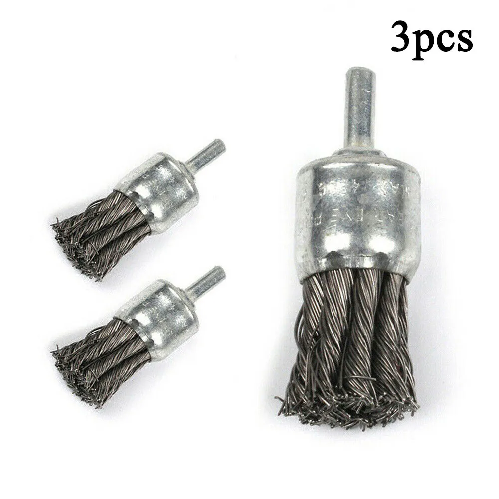 

3 Pcs Steel Wire Brush Knot End Rust Paint Removal Tools 20*6mm For Power Tools Die Electric Grinder Accessories