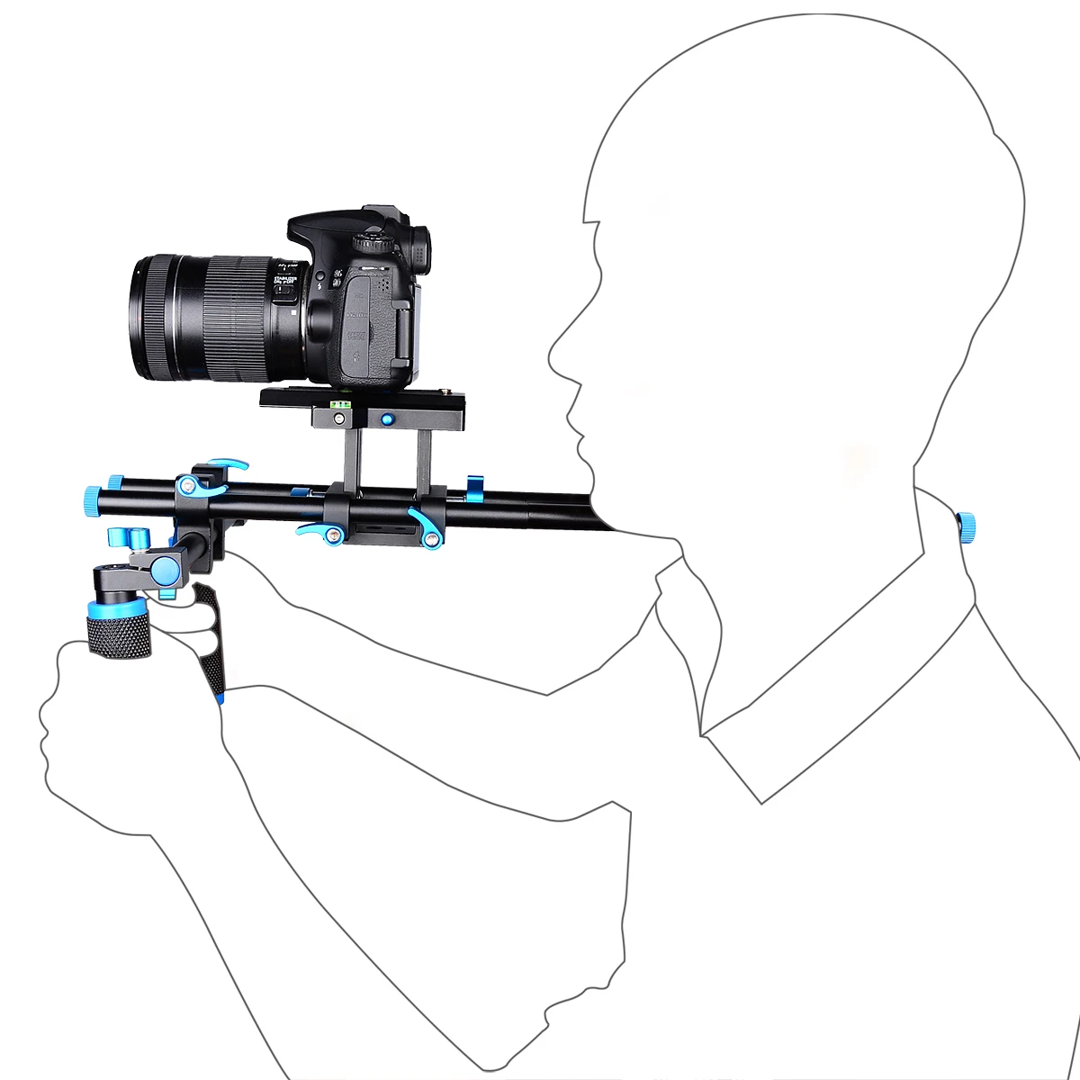 Алюминий сплав Профессиональный DSLR Rig Ручной плеча Поддержка горе Movie комплект