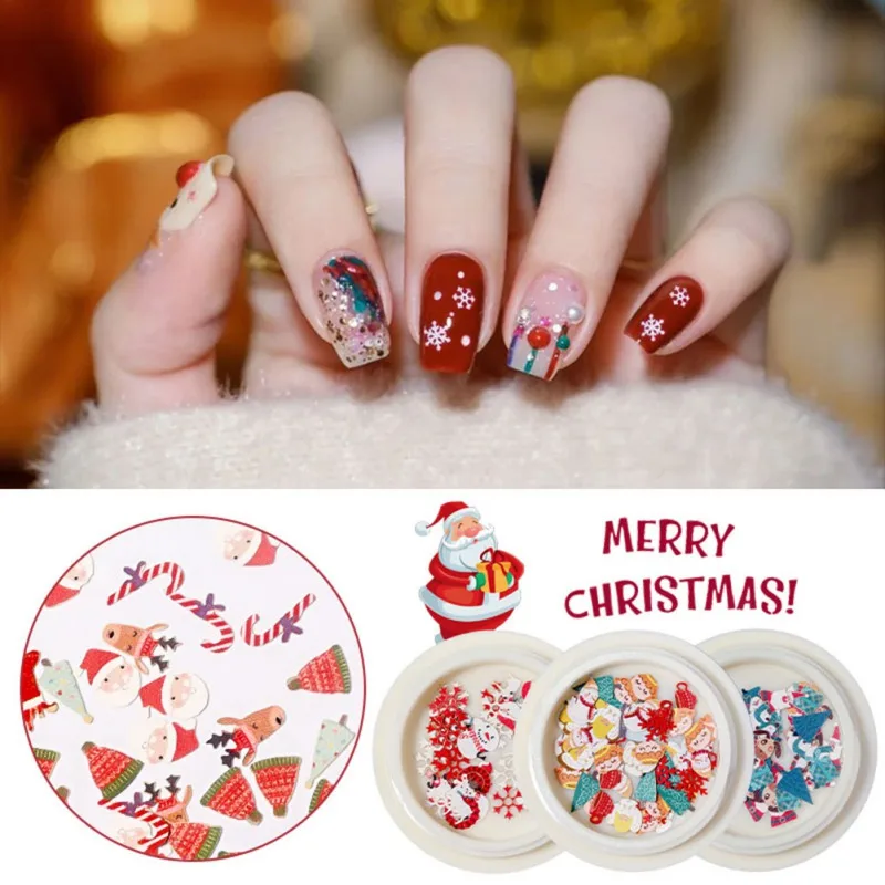 

Christmas Christmas Nail Art Stickers Nail Art Nail Art Designs for Acrylic Nails Colorful Wood Pulp Nail Foil Nail Art Stickers