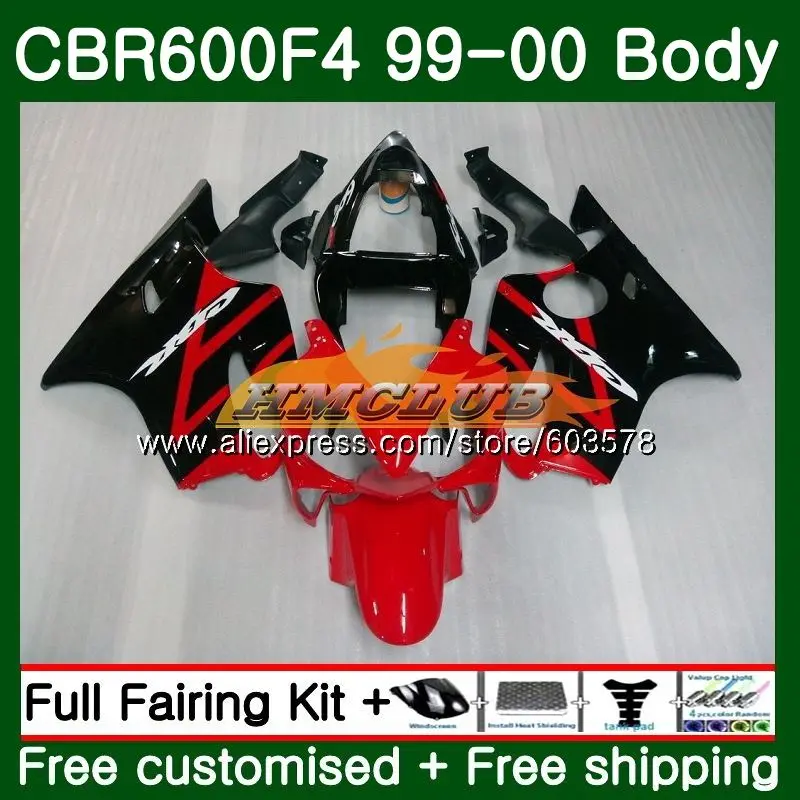 

Корпус для HONDA CBR 600F4 CBR600 F 4 CBR 600 F4 1999 2000 красный черный 69CL.70 600CC CBR600F4 CBR 600 FS CBR600 F4 99 00 обтекатели