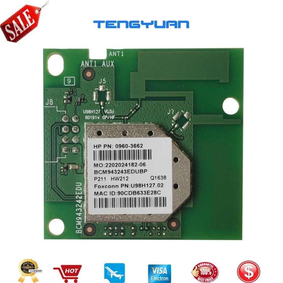 

Wi-Fi board For HP LaserJet Pro M102w M101W M106W M104W M203DW M130FW M227FDW 0960-3662