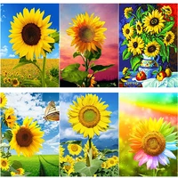 new 5d diy diamond painting crafts art gift sunflower flower diamond embroidery cross stitch full square round drill home decor
