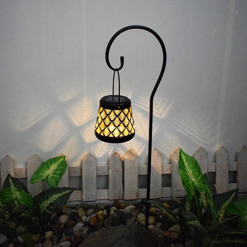 

Hollow Projection Plug In Lamp Fairy Garden Solar Wrought Iron Shower Can Outdoor Solar Garden Flicker Landscape Yard Light