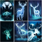 Алмазная живопись 5D сделай сам, вышивка крестиком с животными, оленями, круглые квадратные Мультяшные алмазные вышивки, рукоделие, украшение для дома
