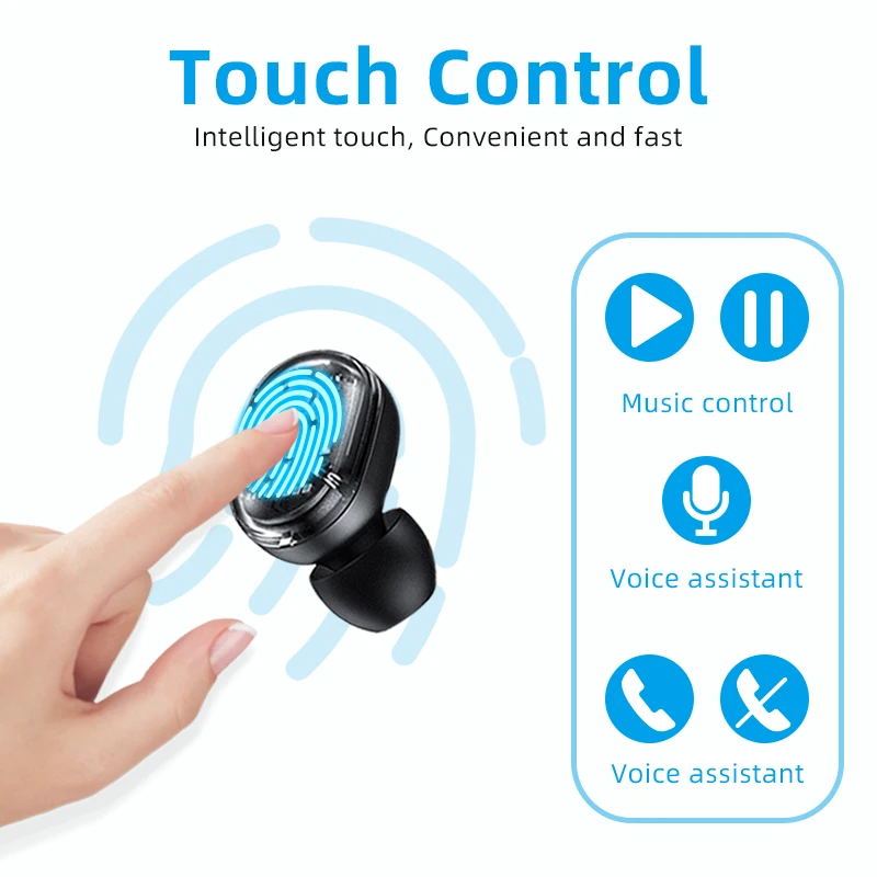 IPX7 TWS беспроводные наушники Bluetooth 5,0 сенсорное управление гарнитура Смарт HD микрофон спортивные музыкальные модные наушники