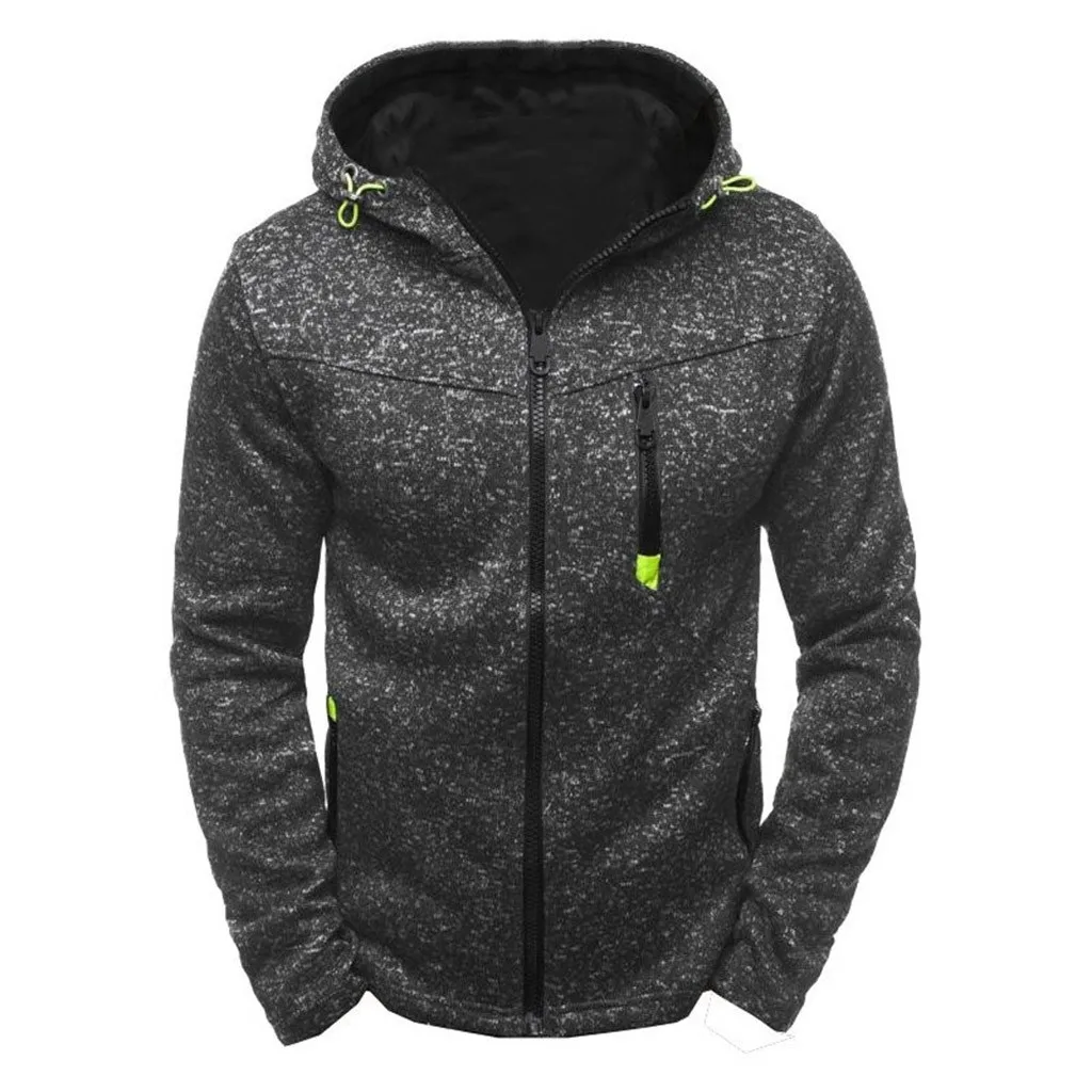 Men Sports Casual Wear Zipper Fashion Tide Jacquard Hoodies Fleece Jacket Fall Sweatshirts Autumn Winter Coat