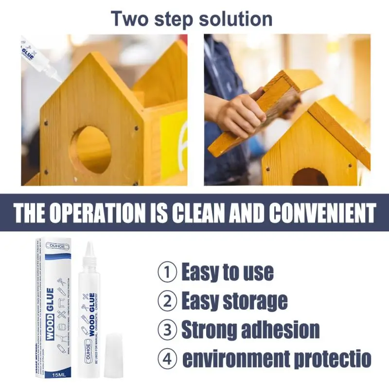 Водонепроницаемый деревянный клей 1 шт. натуральный прочный для деревянных
