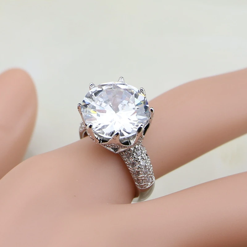 Набор женских ювелирных изделий из серебра 925 пробы с белыми циркониевыми