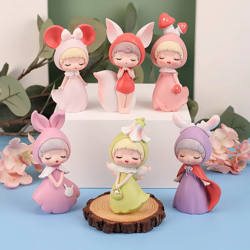 

Forest Fairy Lovely Cartoon Blind Box Resin Handicrafts Ornaments Gift Room Desk Decor Accessories Kawaii Home Decoration