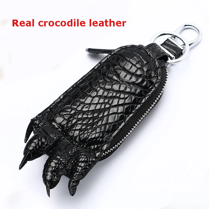 

True crocodile leather key bag crocodile claw key chain men's leather car lock key bag business car trinkets