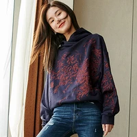 jumpers sweatshirt women hoodie embroidery loose terry long sleeves lazy style casual solid spring and autumn new fashion