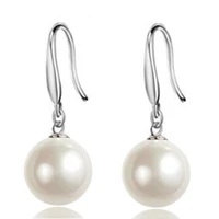 s925 sterling silver classic imitation pearl women drop earrings timeless design delicate female anniversary earrings jewelry