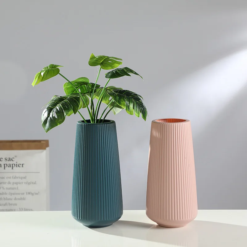 

Imitation Ceramic Vase Creative Nordic Plastic Small Vase Living Room Decoration Vase Hydroponic Creative Vase