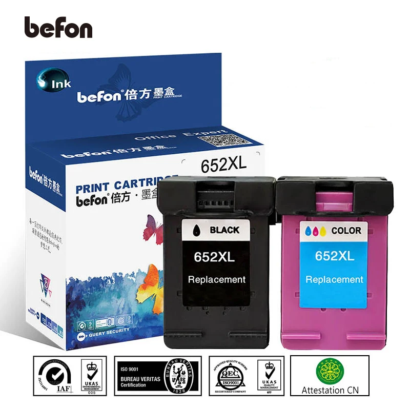 Сменный картридж befon для HP 652 чернильный Deskjet 1115 1118 2135 2136 2138 3635 3636 3638|replacement
