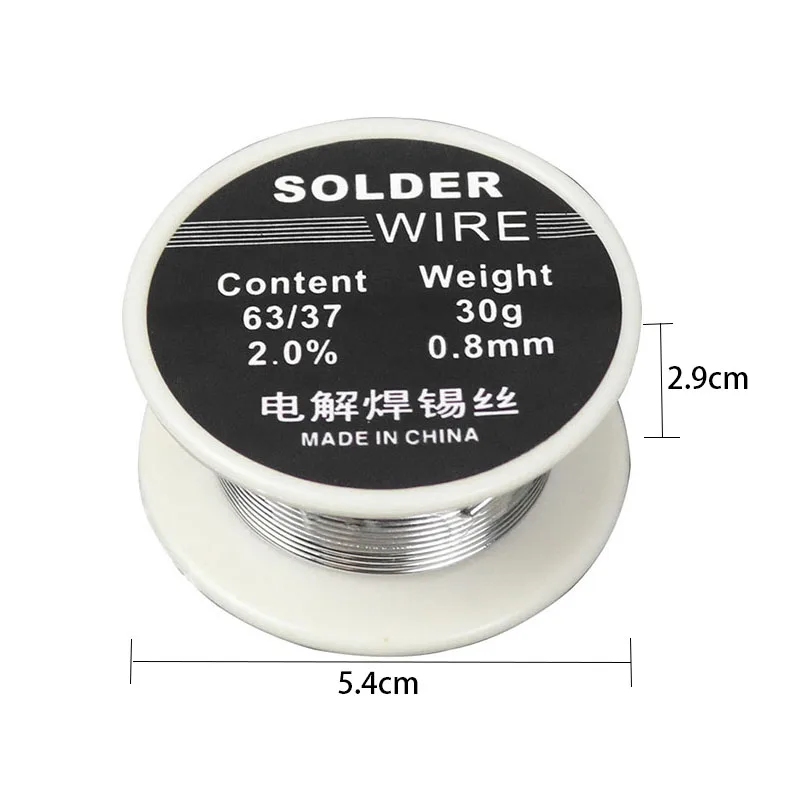 Оловянно-свинцовый припой с канифолью 63/37 30 г/рулон 0 8 мм 2% флюс катушка для сварки