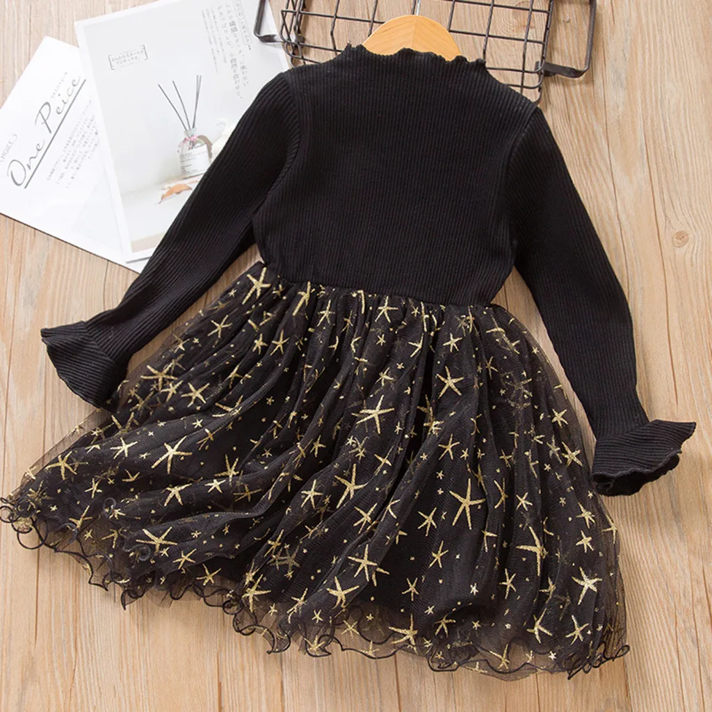 Детское фатиновое платье с длинным рукавом на бретельках | Мать и ребенок