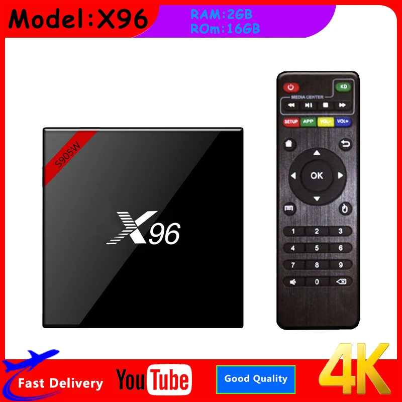 

Приставка Смарт-ТВ X96, Android, Amlogic S905W, Wi-Fi 2,4 ГГц, 4K, 2 + 16 Гб