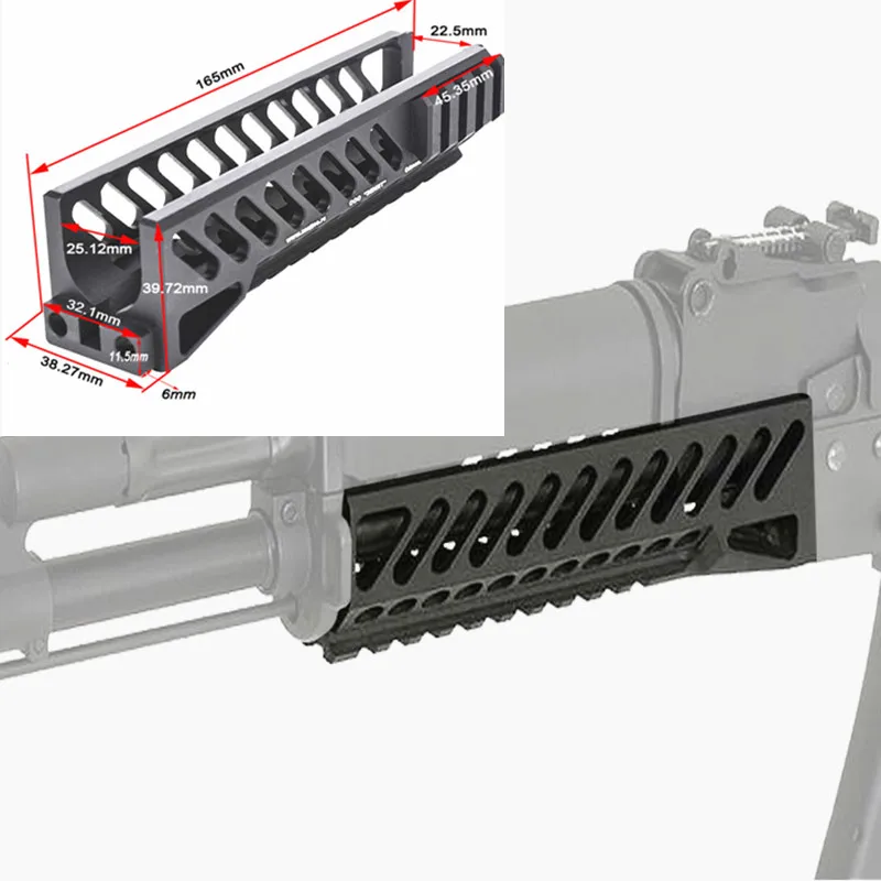 Hot Tactical Aks 74U Picatinny Rail Handguard многофункциональная алюминиевая режущая деталь/10