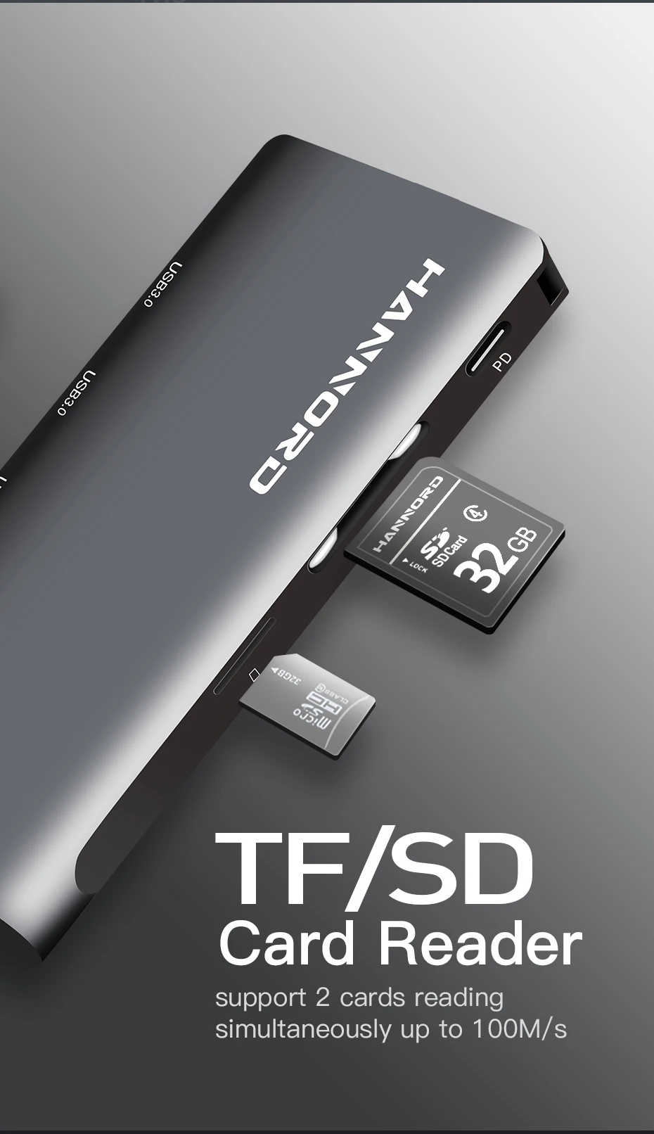 Hannord usb-хаб type C-USB 3,0 HDMI адаптер док-станция VGA RJ45 для MacBook Pro USB-C type C 3,1 Разветвитель USB C концентратор