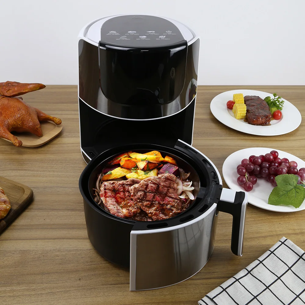 

5L 5.5L 1400W Hot Sale Stainless Steel Electric Smart Cookworks Air Fryer