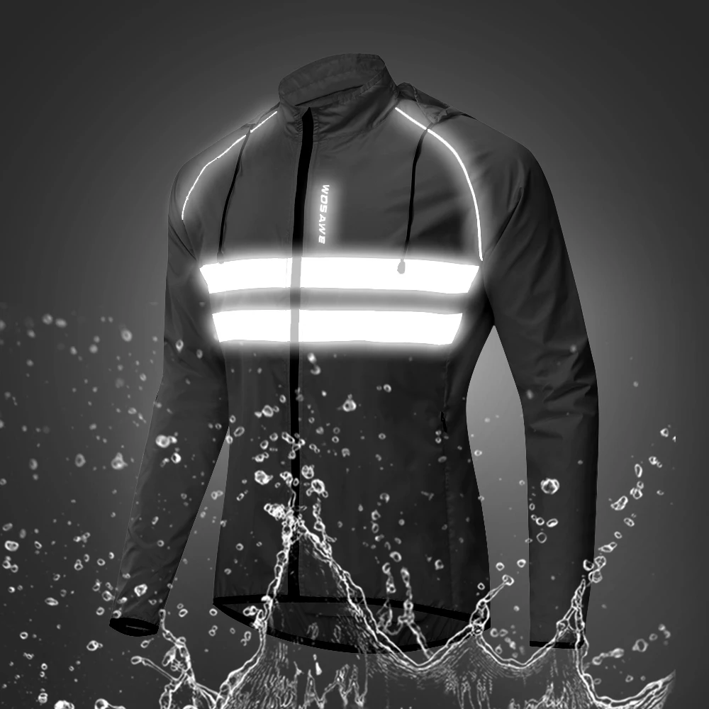 Мужские велосипедные куртки WOSAWE светоотражающие с капюшоном для верховой езды