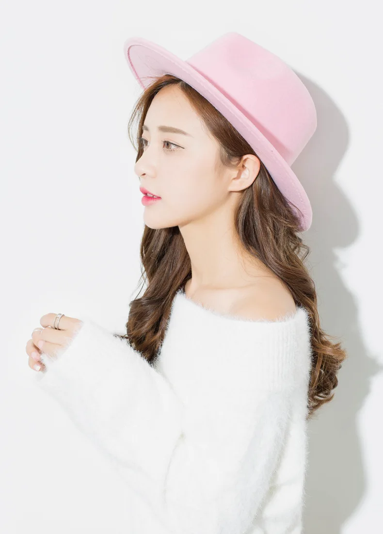ZLD Новая модная шерстяная шляпа с плоским верхом для женщин и мужчин, фетровая шляпа с широкими полями, шляпа игрока с широкими полями