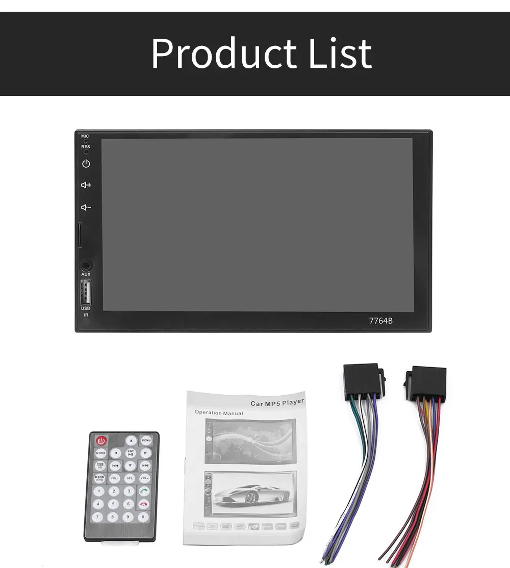 Автомагнитола 2 din автомобильный радиоприемник 7-дюймовый сенсорный HD-экран плеер