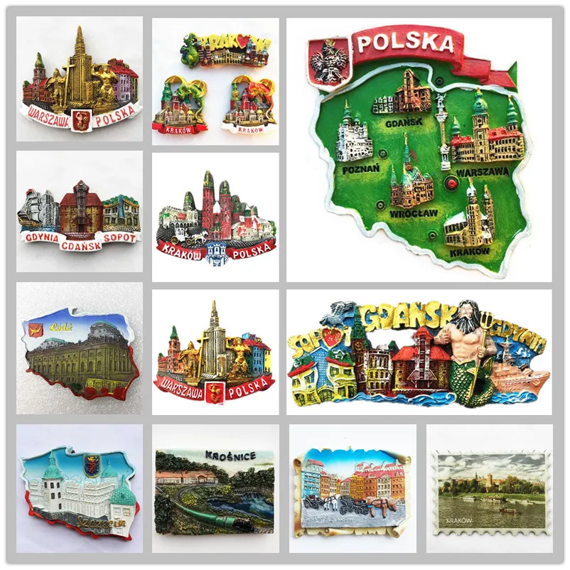 Магниты на холодильник со вкусом в Польшу туристические сувениры ремесла