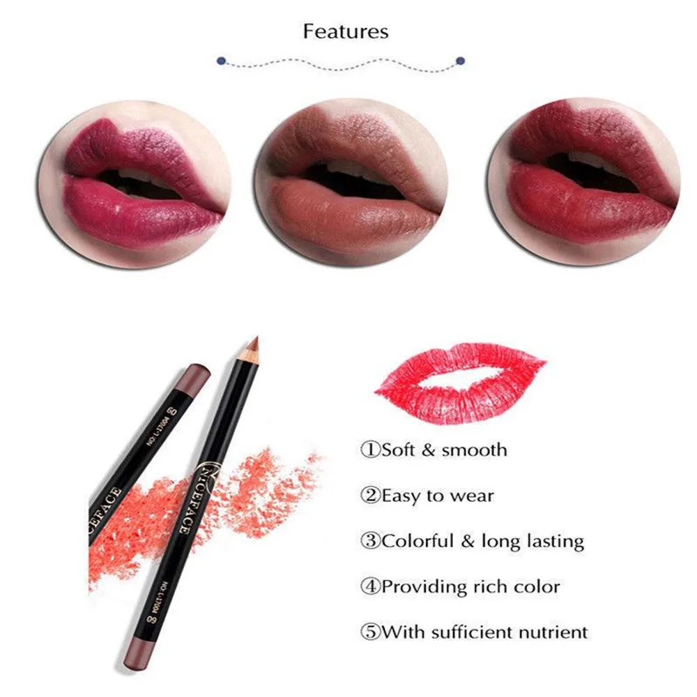 Карандаш Водостойкий Для губ карандаш для 12 цветов стойкий макияж матовая помада