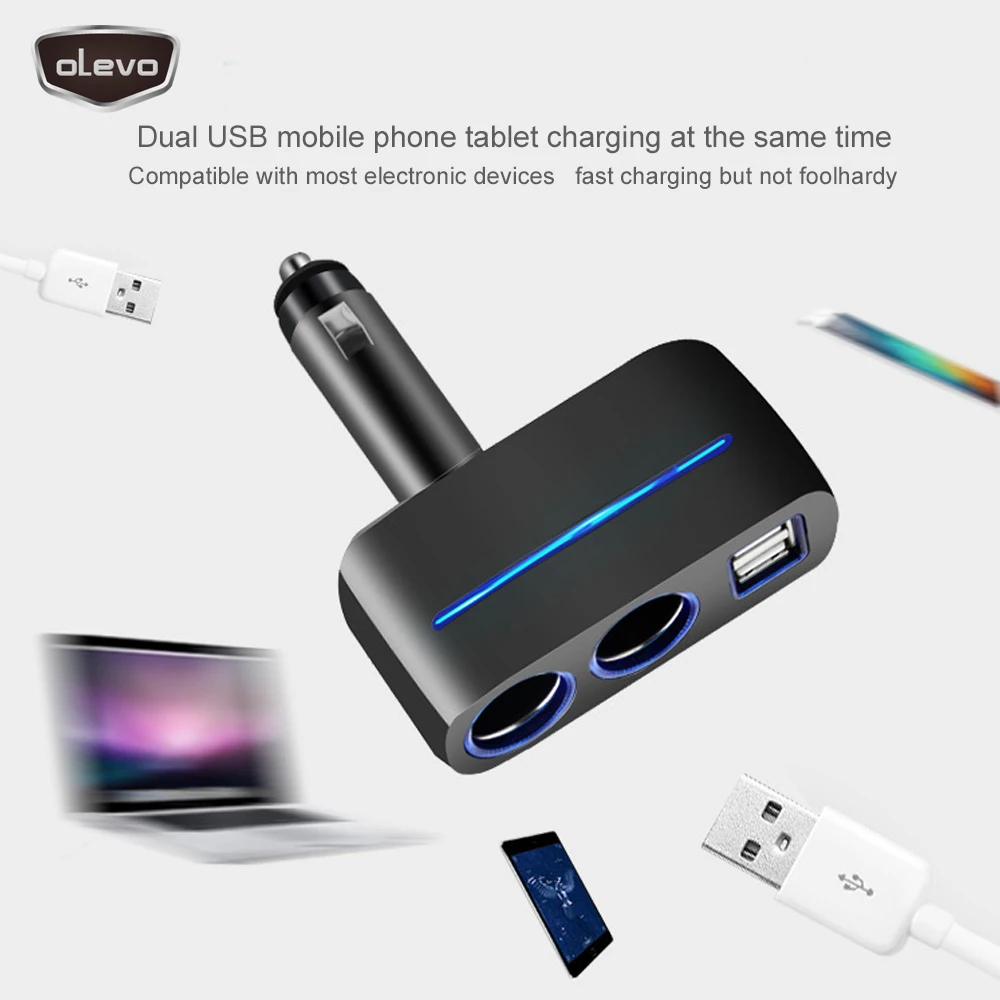 2USB переходник прикуриватель адаптер USB 12V 24V Зарядное устройство Мощность