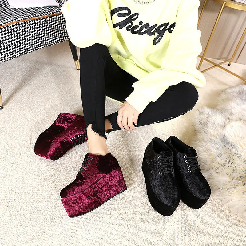 

Spring and Autumn New Style All-Match Muffin Raise the Bottom Flat Korean Lace-up Fairy Outerwear Ladies Single-Layer Shoes