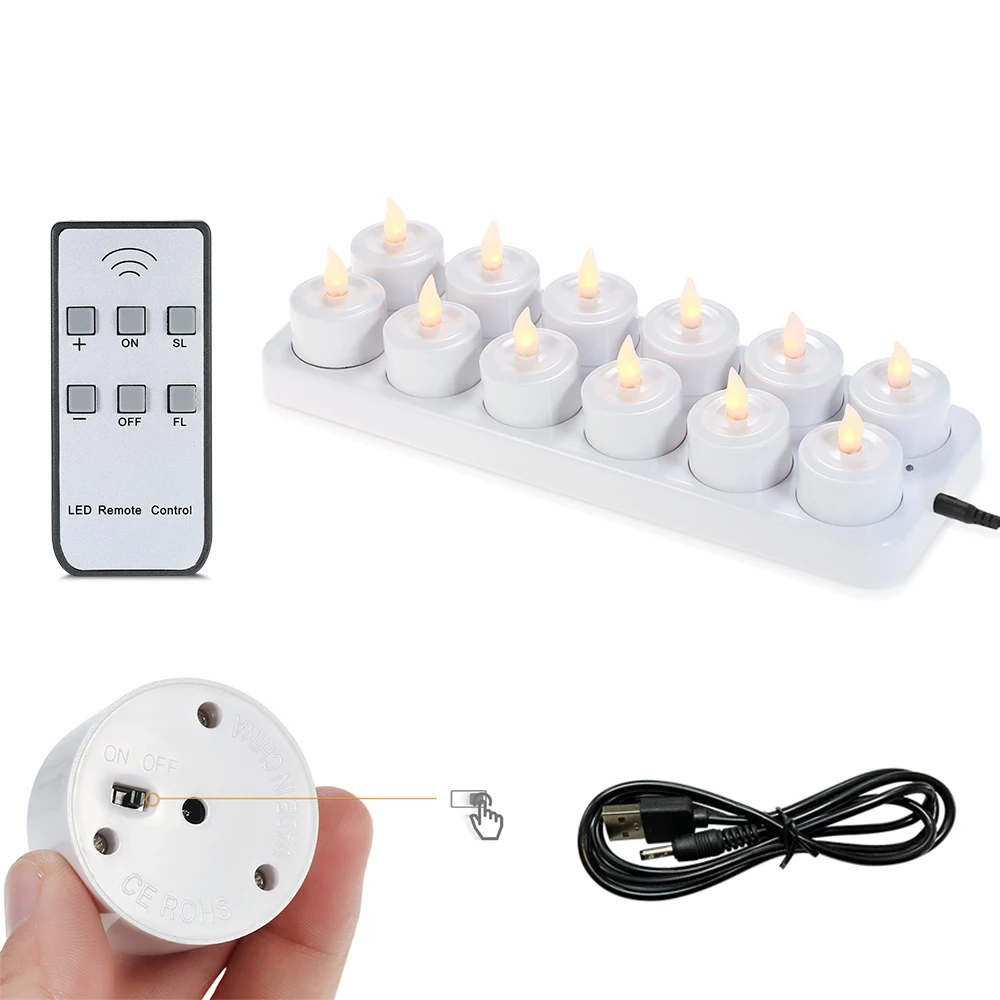 Светодиодные свечи перезаряжаемые по USB светодиодсветодиодный мерцающие