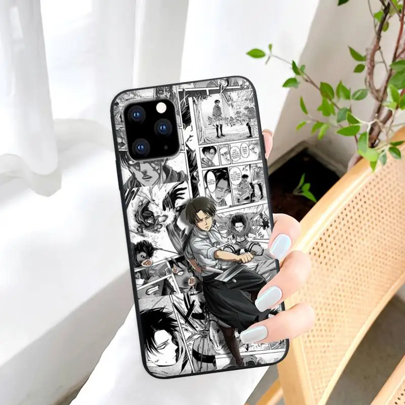 

Trend Attack On Titan Black Silicone Mobile Phone Case For IPhone 12 11 Pro Max Xs X Xr 7 8 6 6s Plus 5 5s Se 2020 Cover