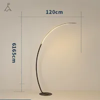 Nordic Arc Shape Floor Lamp Modern Led Dimmable Remote Control Standing Light for Living Room Bedroom Study Decor Lighting