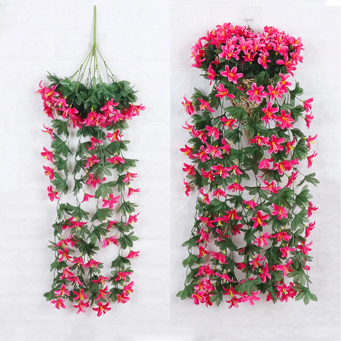 Искусственный Шелковый цветок лилии ротанговый Орхидея корзина для гостиной