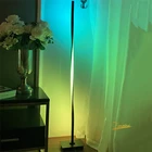 Современные RGB затемнения СВЕТОДИОДНЫЙ торшер для Гостиная постоянного Полюс Напольный Светильник спальни отделений яркий Крытый Настенный декор подставка для лампы