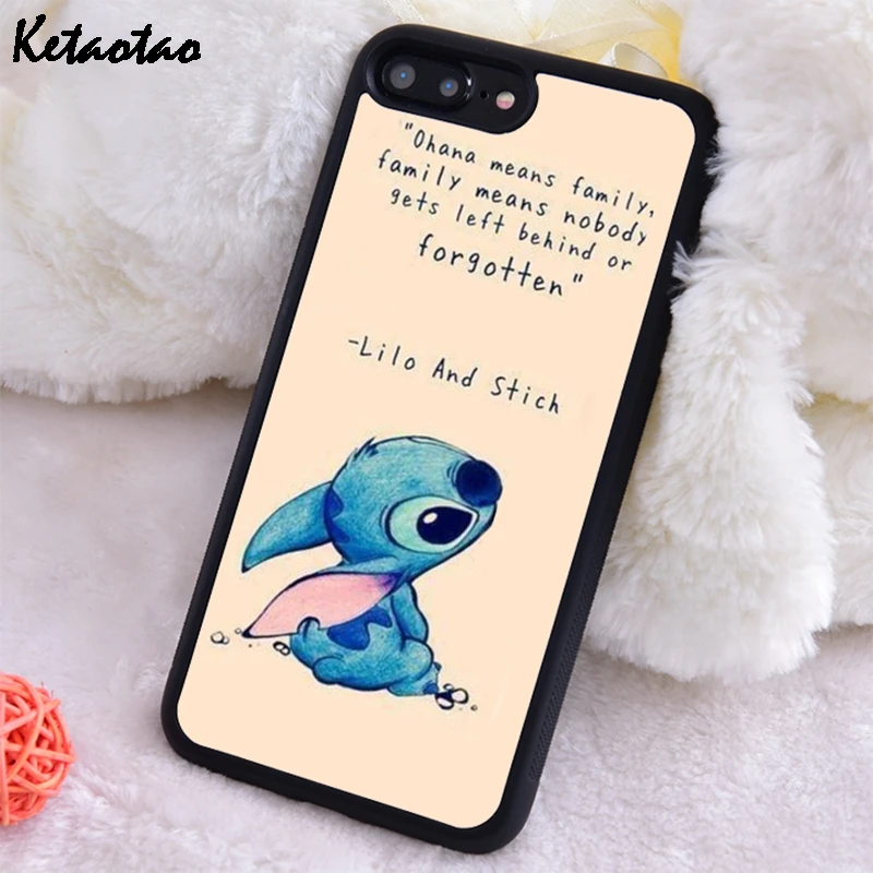 Силиконовый чехол для телефона Ketaotao Лило и Стич Охана означает семью iPhone 6S 7 8 Plus 5S