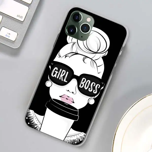 Девушка босс розовый женский телефон чехлы для Apple iPhone 11 Pro Max X XR XS MAX 11 Pro 7 8 6 6s Plus 5 5S SE жесткий чехол - Цвет: H03