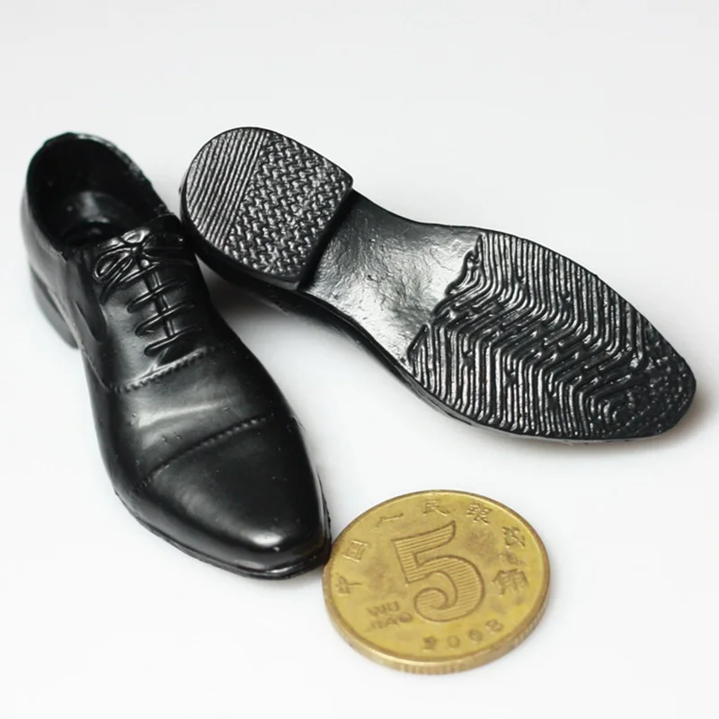 

1/6 Scale B001 Soldiers shoes Men's Black Leather Fashion shoes gentleman With Feet leather shoes for 12''Action Figure Body