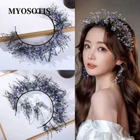 handmade mini purple flower hairband violets headbands for women bride party wedding evening dress hair accessory jewelries