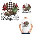 Нашивки для одежды, Рождественский автомобиль, Термотрансферная наклейка сделай сам, моющаяся футболка с переводными картинками Hooides, термонаклейка, аппликация для одежды, Декор