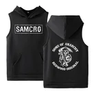 Летние мужские Sons Of Anarchy повседневные толстовки хлопок SOA жилет мужской принт колледж человек SAMCRO однотонные кофты без рукавов топы N