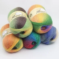 wool rainbow line series long dyeing line pure wool line coat towel hat line shawl line circumference knitting 100g yarn wool