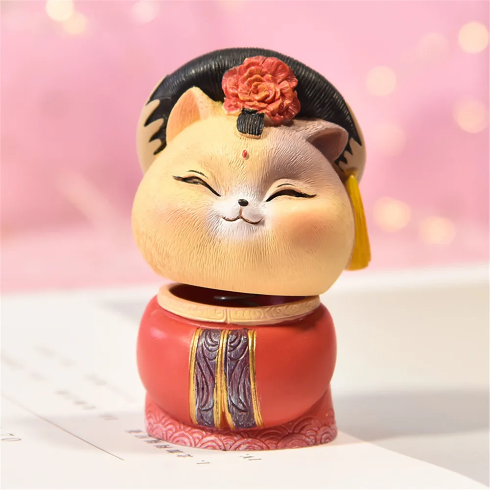 

Desktop Shaking Head Cat King/Queen Cartoon Ornament Birthday Gift Resin Crafts
