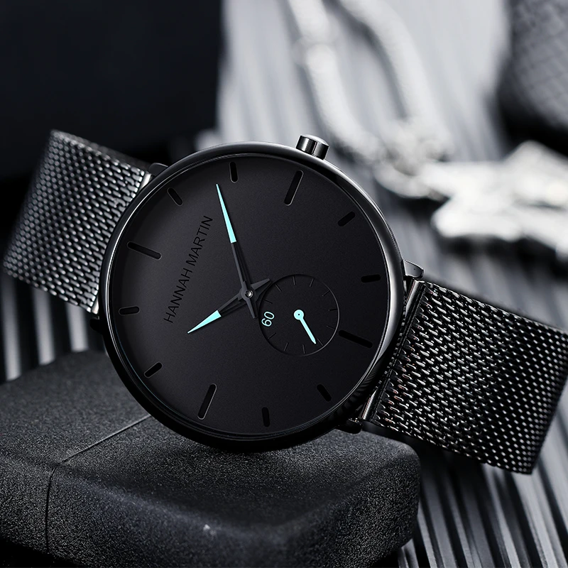

Часы наручные мужские ультратонкие, модные деловые водонепроницаемые кварцевые, с сетчатым браслетом из нержавеющей стали, в минималистском стиле