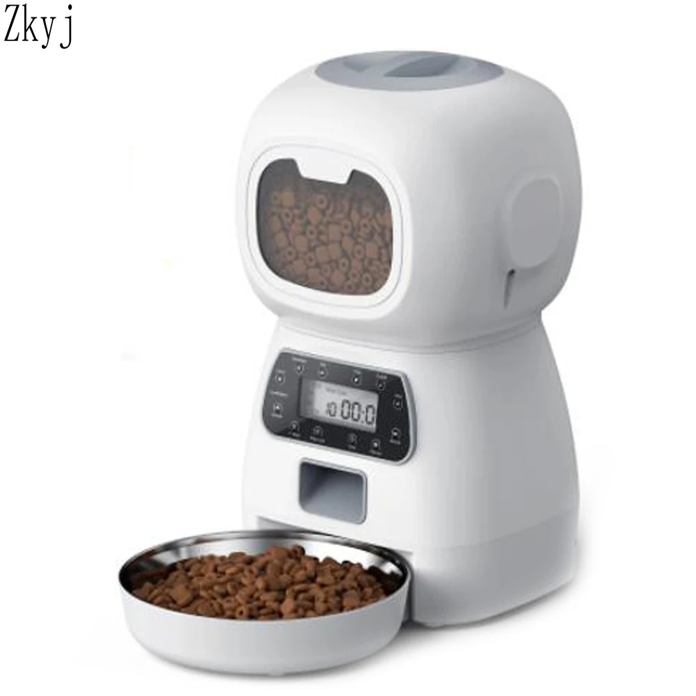 Pet Automatic Feeder Robot Type Intelligent Timing Quantitative Feeding Dispenser Cat Dog Bowl | Дом и сад