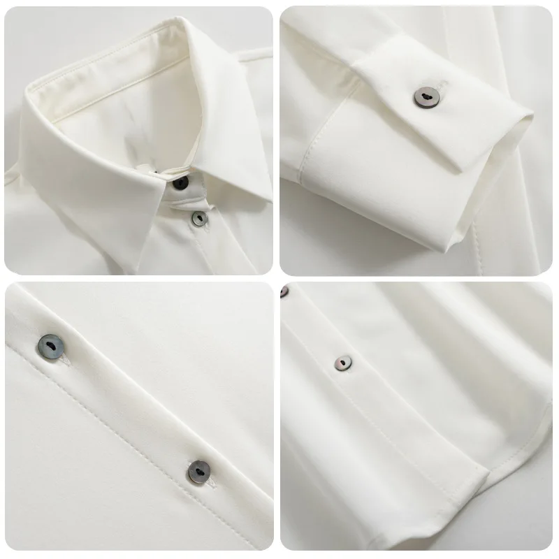 

21 spring new solid color long sleeve shirt blouse chiffon shirt shirt and blouse