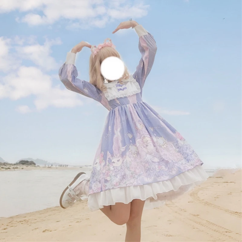 Женское платье для косплея в стиле Харадзюку мягкое Тюлевое милое японском